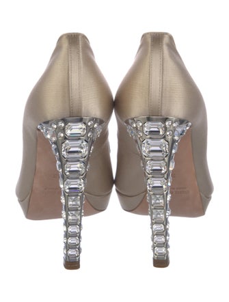 Miu Miu Satin Colorblock Pattern Pumps