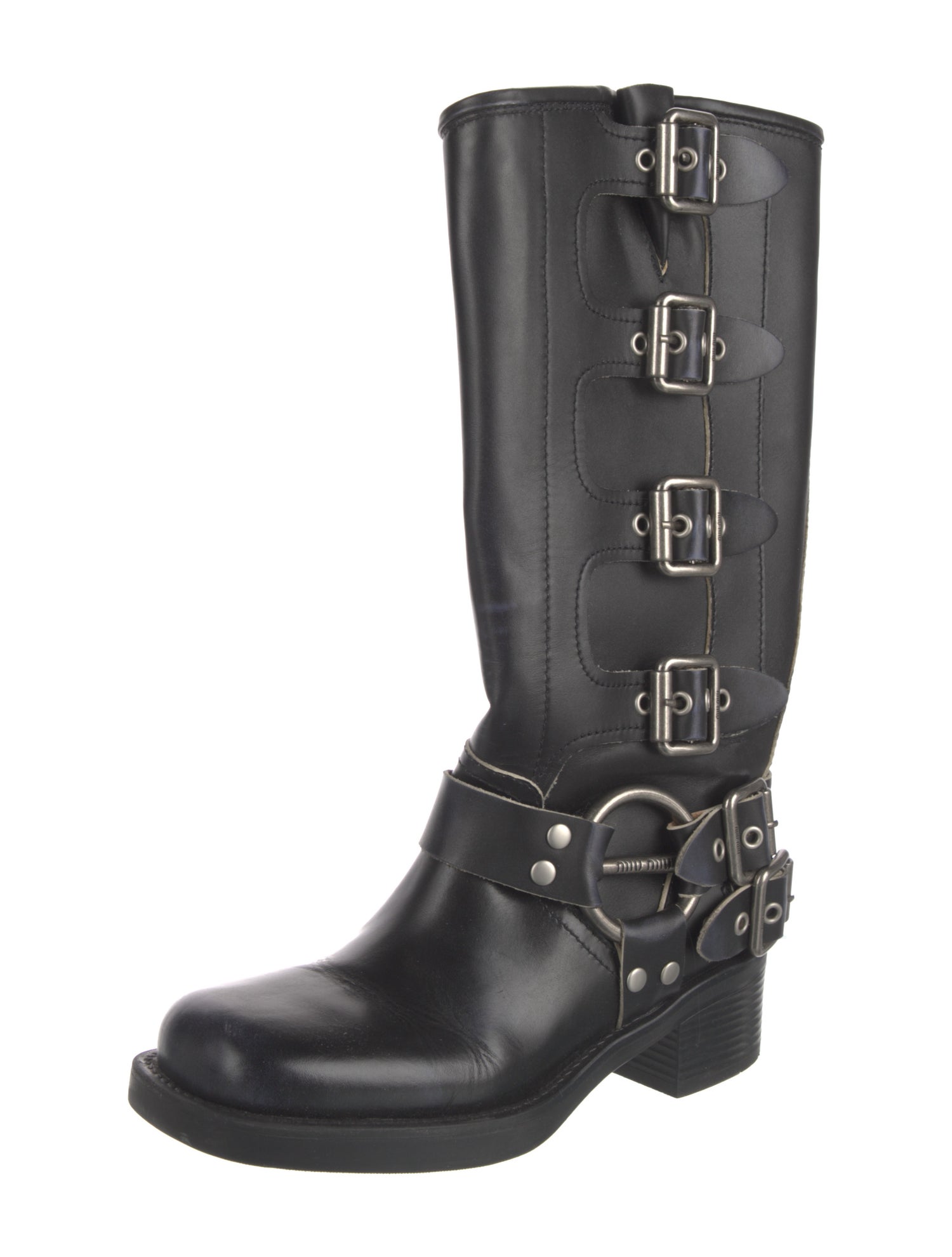 Miu Miu Leather Moto Boots