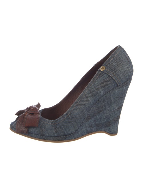 Miu Miu Denim Bow Accents Pumps