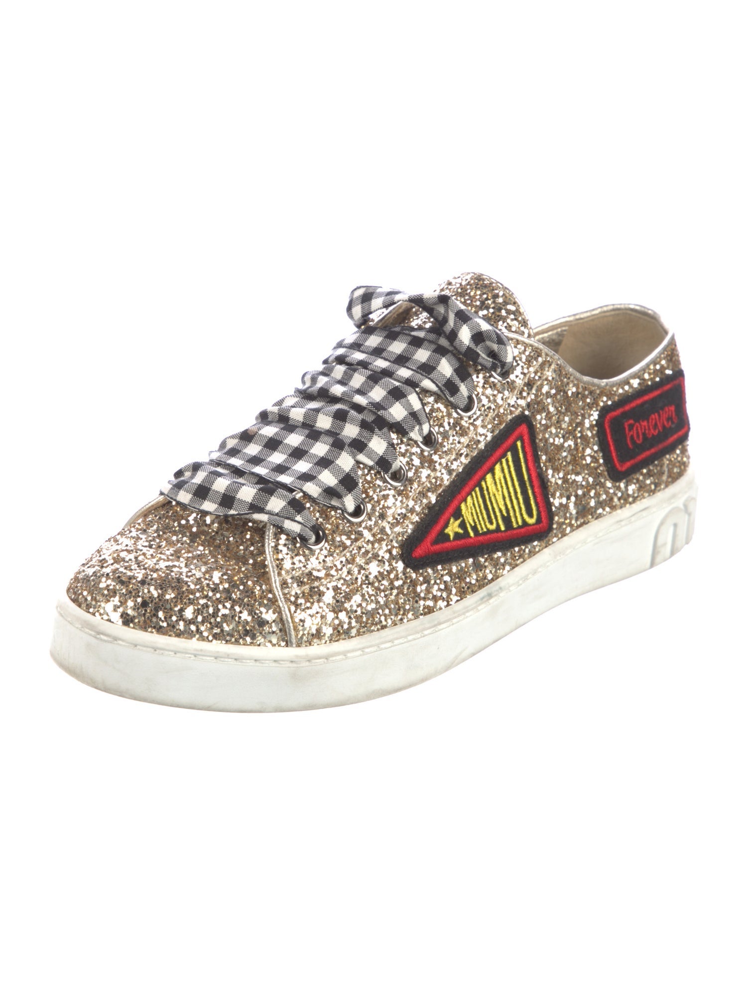 Miu Miu Glitter Printed Sneakers