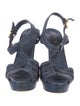 Miu Miu Leather T-Strap Sandals