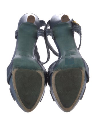 Miu Miu Leather T-Strap Sandals