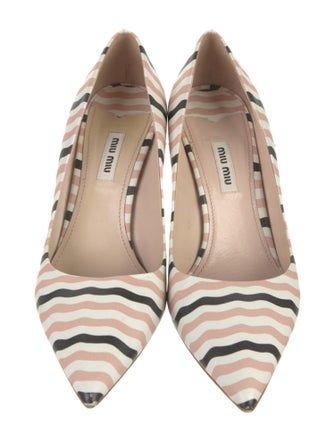 Miu Miu Leather Striped Pumps