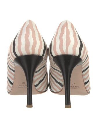 Miu Miu Leather Striped Pumps