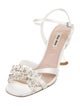 Miu Miu Satin Crystal Embellishments Slingback Sandals