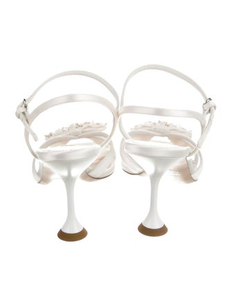 Miu Miu Satin Crystal Embellishments Slingback Sandals