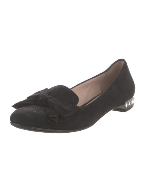 Miu Miu Suede Bow Accents Loafers