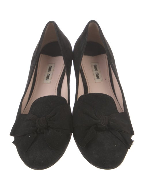 Miu Miu Suede Bow Accents Loafers