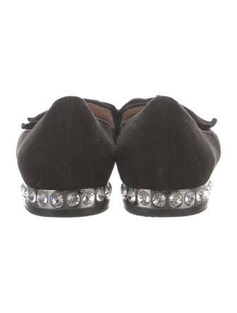 Miu Miu Suede Bow Accents Loafers