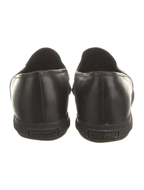 Miu Miu Leather Crystal Embellishments Loafers