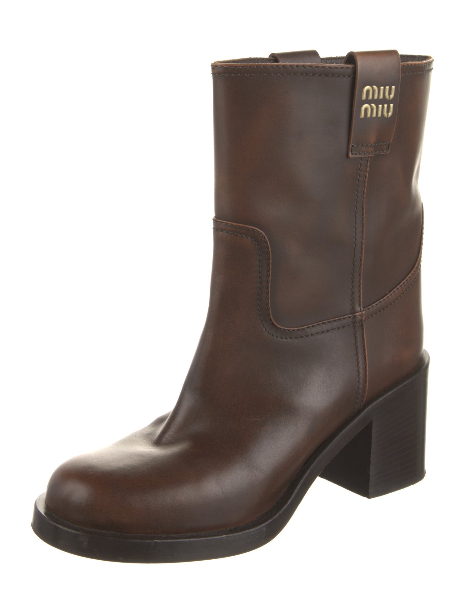Miu Miu Leather Rain Boots