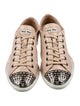 Miu Miu Patent Leather Studded Accents Sneakers