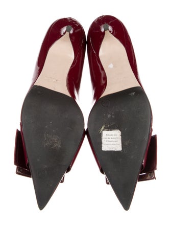 Miu Miu Patent Leather Bow Accents Pumps