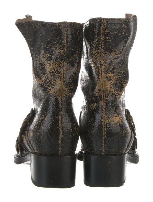 Miu Miu Leather Distressed Accents Moto Boots