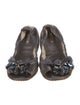 Miu Miu Leather Crystal Embellishments Ballet Flats