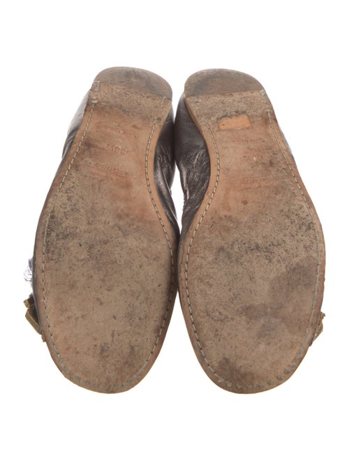 Miu Miu Leather Crystal Embellishments Ballet Flats