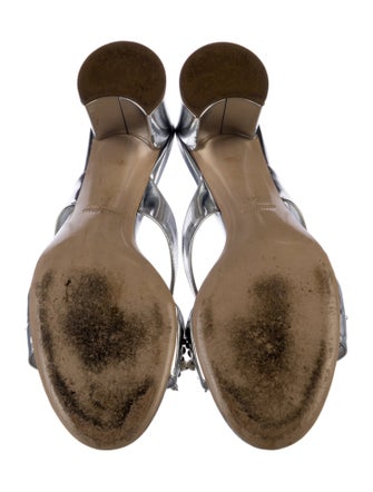 Miu Miu Leather Crystal Embellishments Slides