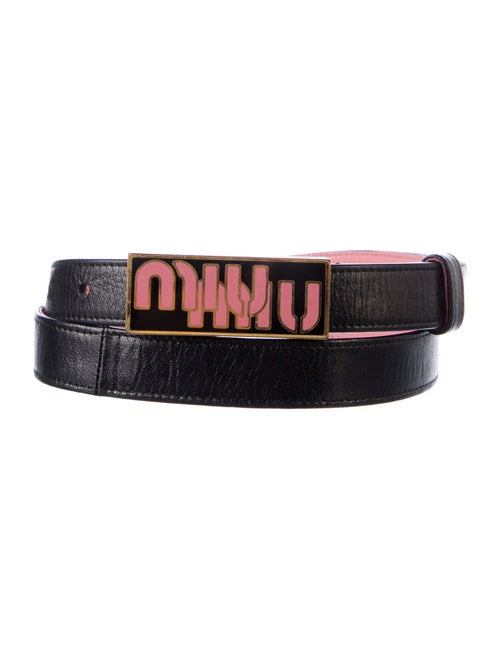 Miu Miu Skinny Leather Waist Belt