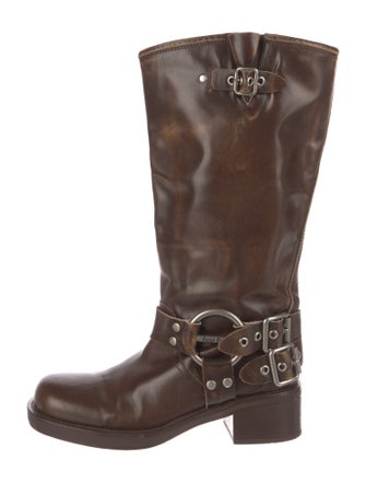 Miu Miu Leather Riding Boots