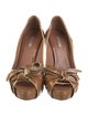 Miu Miu Patent Leather Bow Accents Pumps