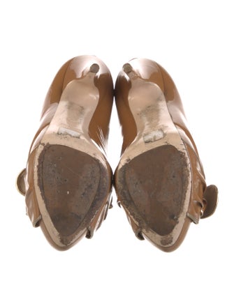 Miu Miu Patent Leather Bow Accents Pumps