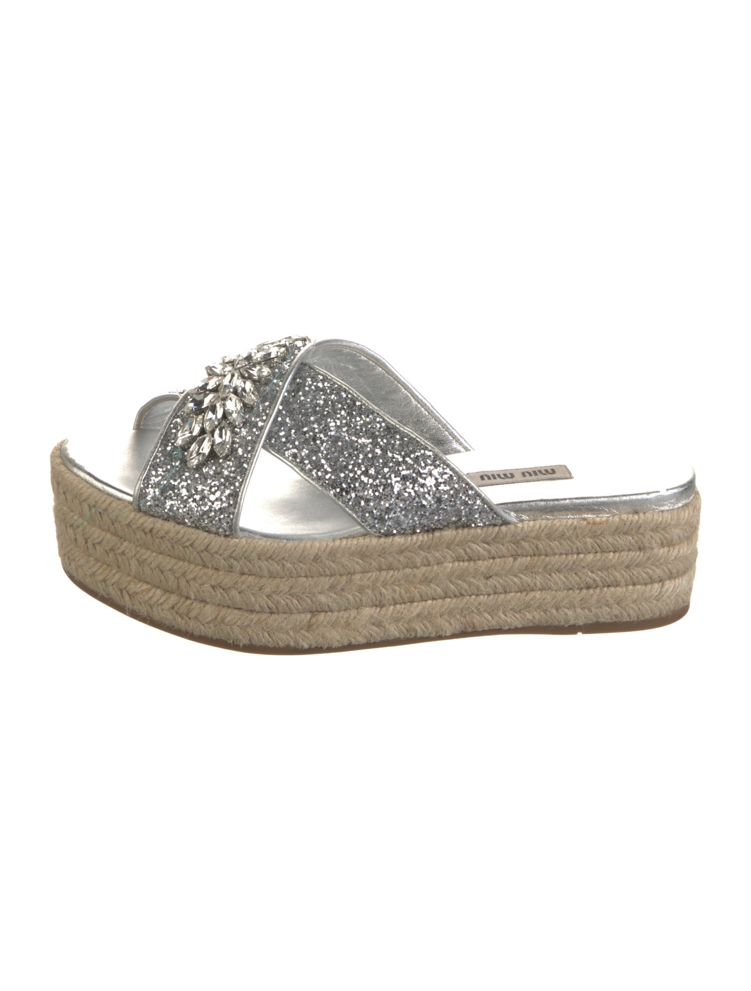 Miu Miu Glitter Glitter Accents Espadrilles