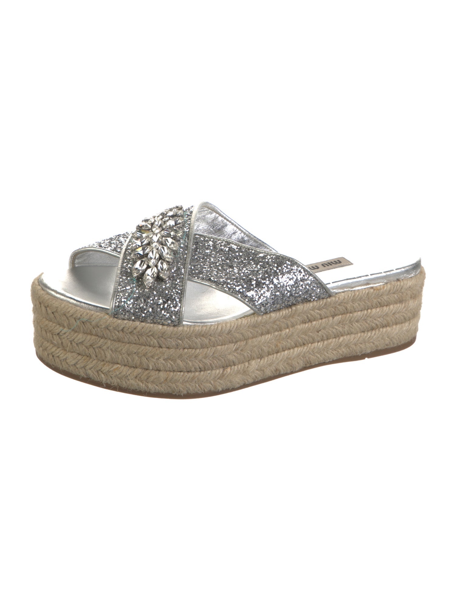 Miu Miu Glitter Glitter Accents Espadrilles