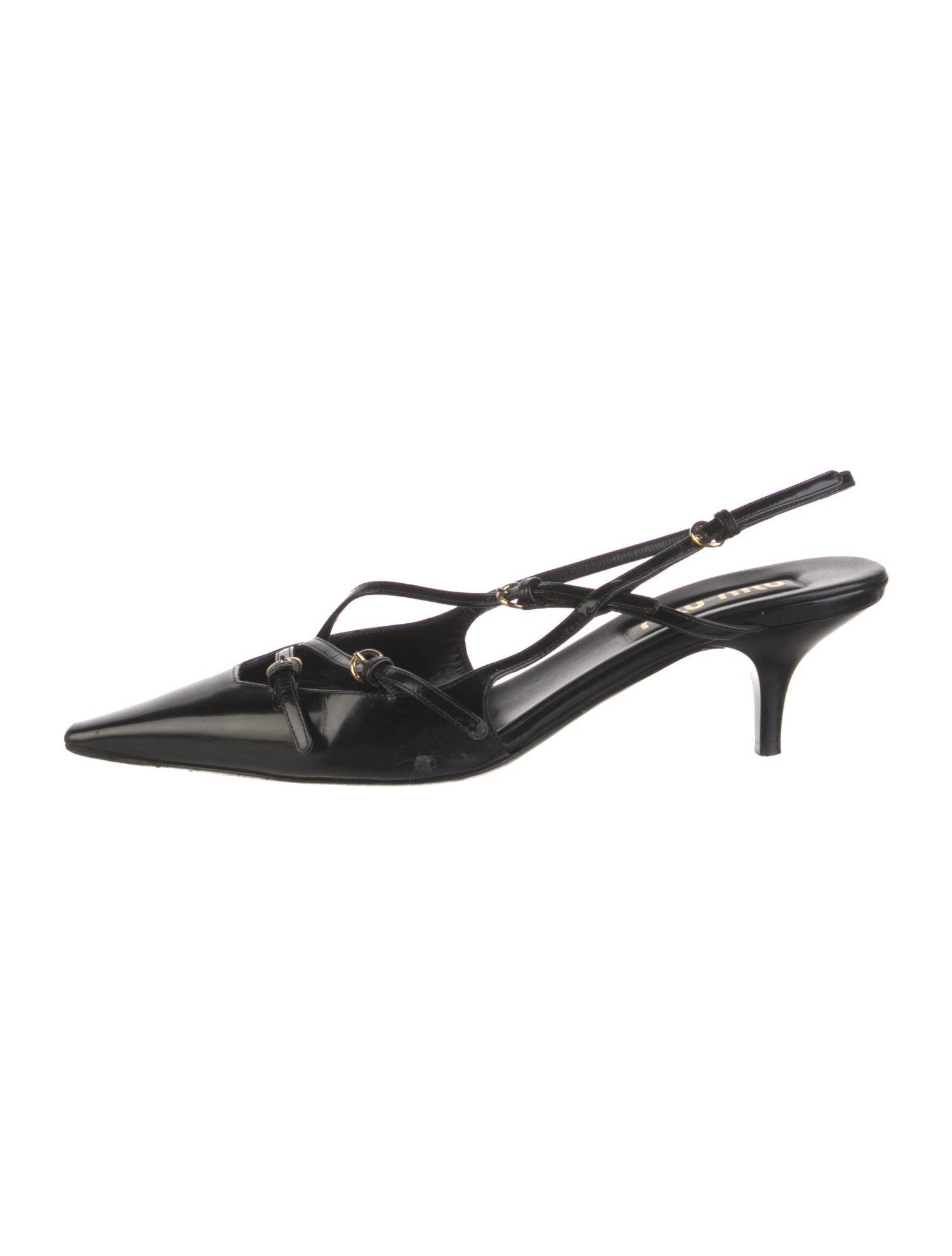 Miu Miu Patent Leather Slingback Pumps
