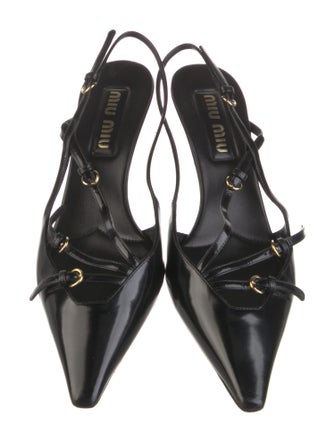 Miu Miu Patent Leather Slingback Pumps