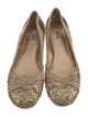 Miu Miu Leather Glitter Accents Ballet Flats