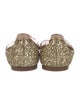 Miu Miu Leather Glitter Accents Ballet Flats