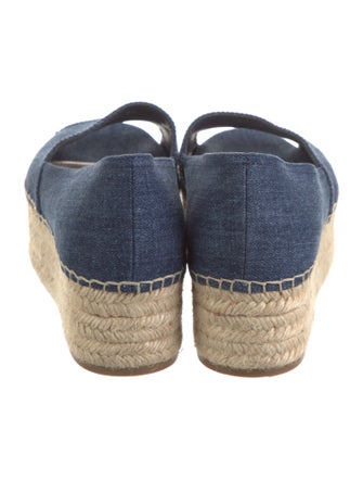 Miu Miu Denim Colorblock Pattern Espadrilles