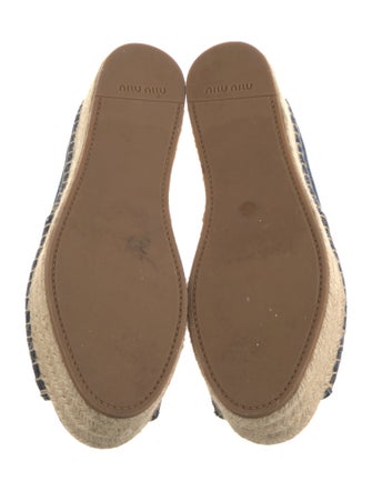 Miu Miu Denim Colorblock Pattern Espadrilles