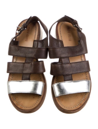 Miu Miu Leather Slingback Sandals