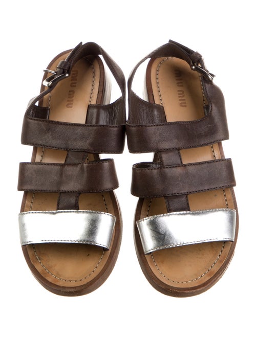 Miu Miu Leather Slingback Sandals