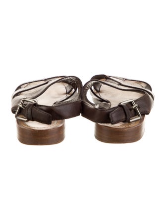 Miu Miu Leather Slingback Sandals