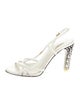 Miu Miu Patent Leather Crystal Embellishments Slingback Sandals