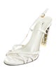 Miu Miu Patent Leather Crystal Embellishments Slingback Sandals