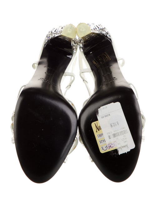 Miu Miu Patent Leather Crystal Embellishments Slingback Sandals