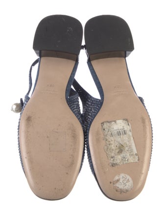 Miu Miu Denim Colorblock Pattern Slingback Pumps