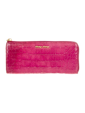 Miu Miu Embossed Leather Continental Wallet