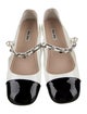 Miu Miu Patent Leather Chain-Link Accents Mary Jane Flats