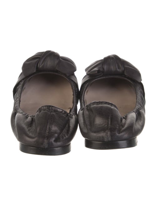 Miu Miu Leather Bow Accents Ballet Flats