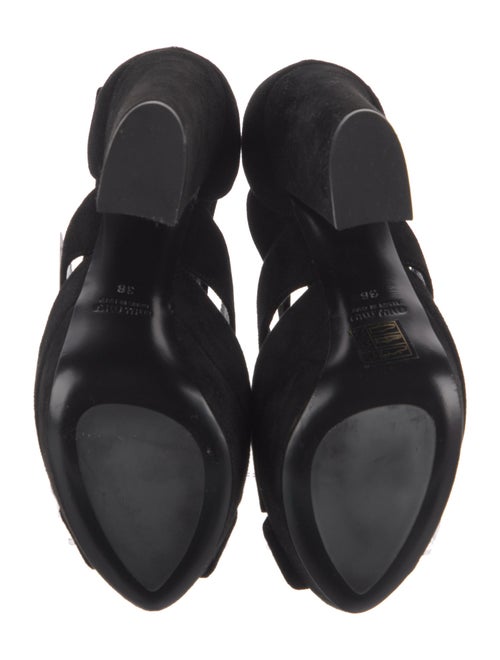 Miu Miu Suede Crystal Embellishments Slingback Pumps