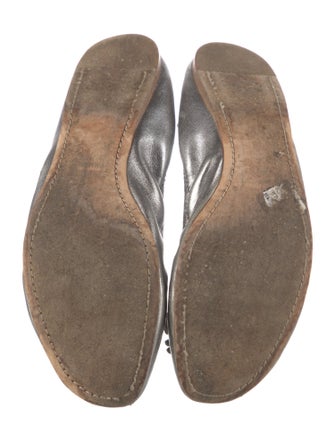 Miu Miu Leather Crystal Embellishments Ballet Flats