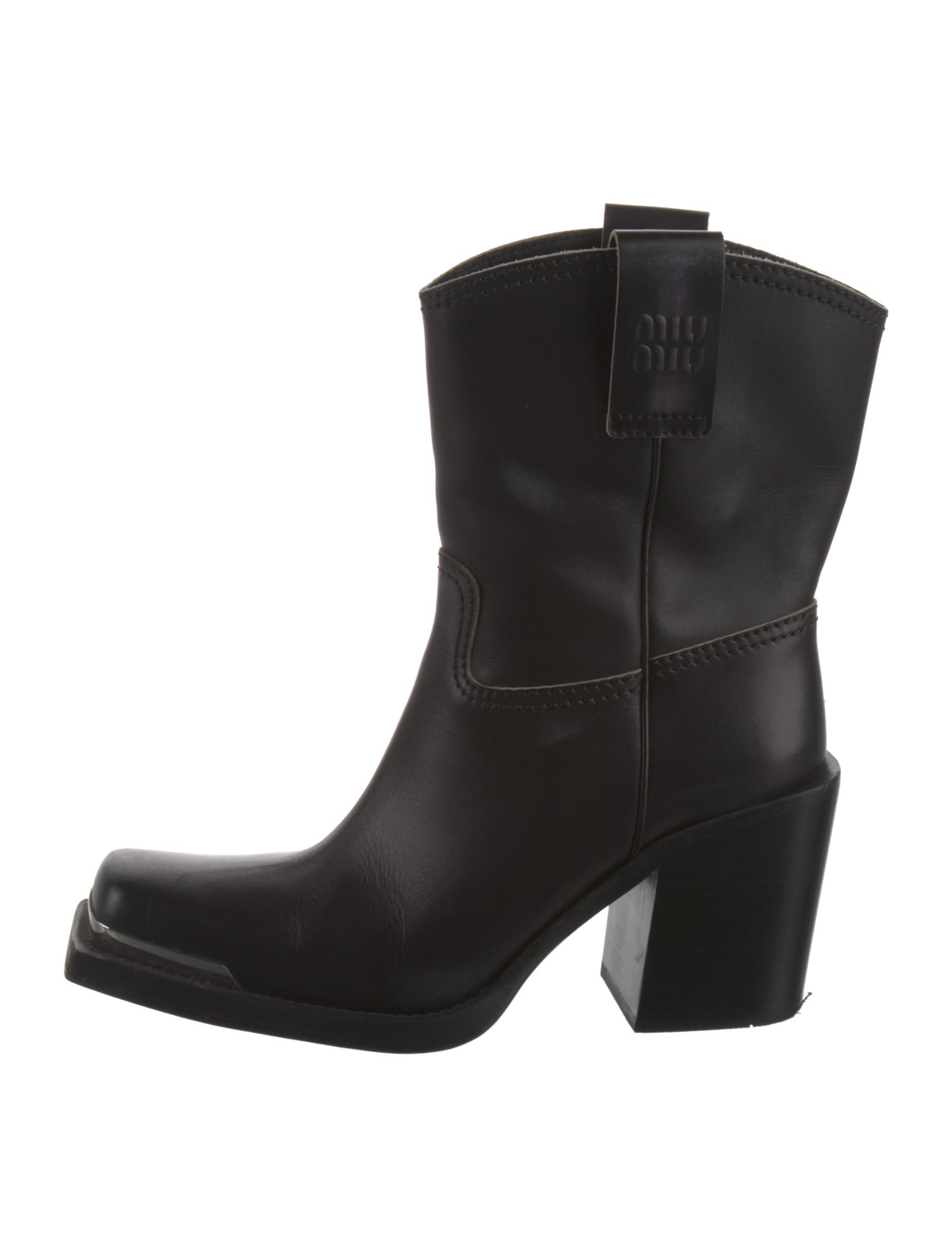 Miu Miu Leather Western Boots