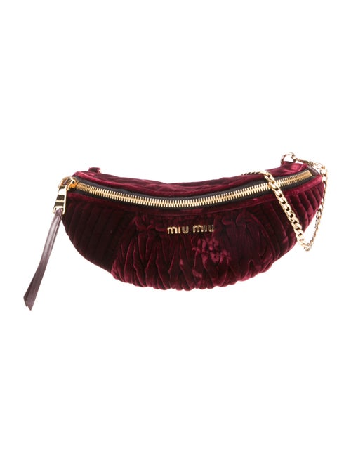 Miu Miu Velvet Matelassé Belt Bag w/ Chain