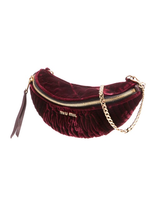 Miu Miu Velvet Matelassé Belt Bag w/ Chain