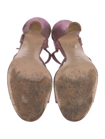 Miu Miu Glitter T-Strap Sandals