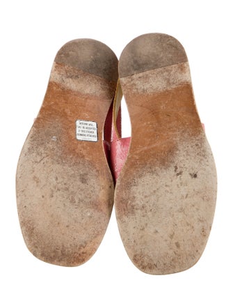 Miu Miu Leather Floral Print Slides